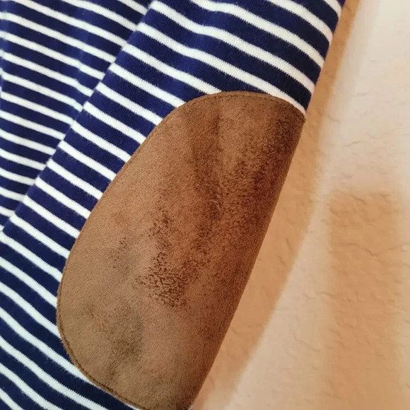 Lauren Ralph Lauren Women's Tees Long Sleeves XL Blue Cotton Striped Equestrian - Picture 9 of 10